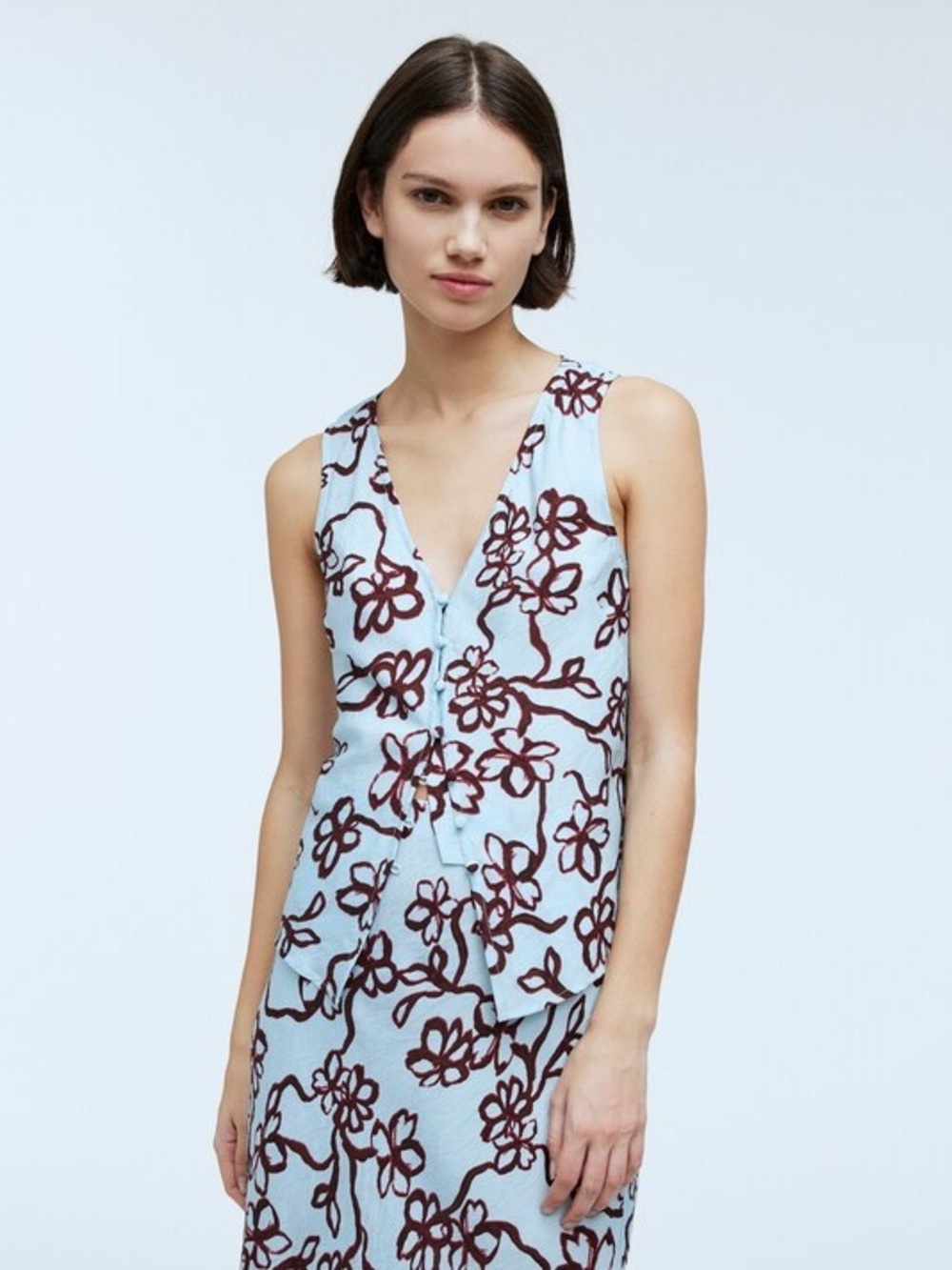 Madewell Cutaway Vest Top in Floral